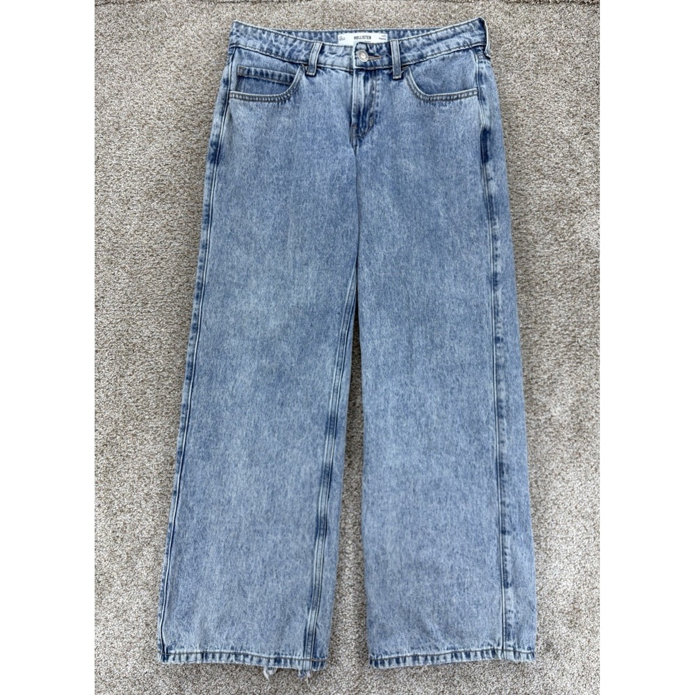 Hollister Light Wash Blue Wide Leg Jeans